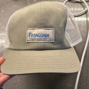 Patagonia Olive and White Mesh Cap
